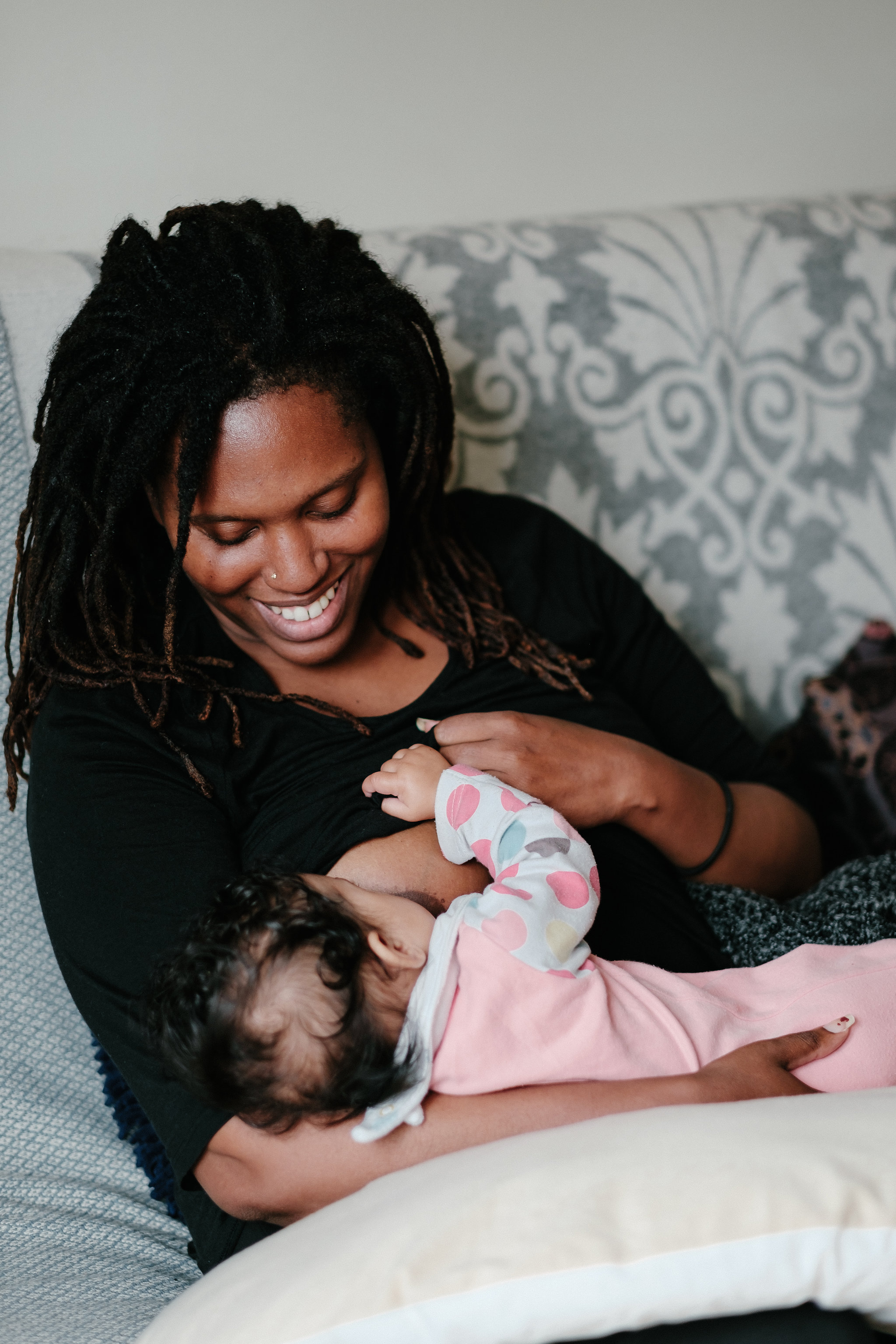 Mother breastfeeding baby